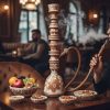 قلیان سنگی قلم زنی شده طرح بته جقه