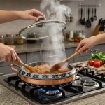 تابه سنگ و مس حکاکی شده طرح رز