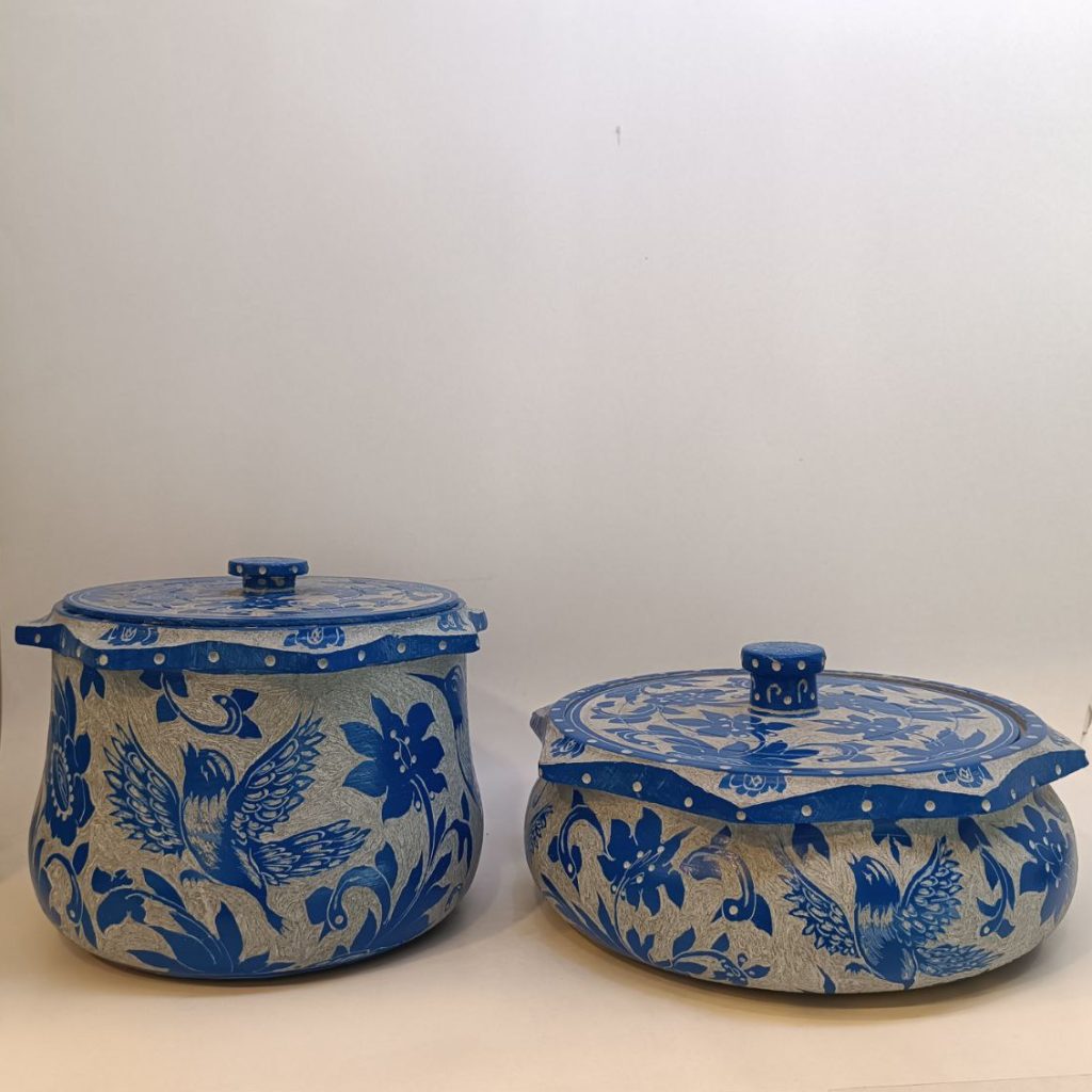 ست دیگ و تابه سنگ ستاره ای طرح ققنوس آبی