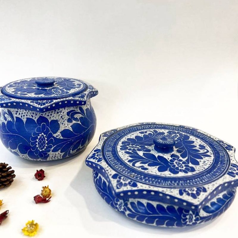 ست دیگ و تابه سنگ ستاره ای طرح گل سنگ