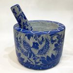 هاون سنگی قلم زنی شده طرح ققنوس