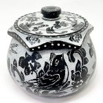 دیگ سنگی مدل ستاره ای طرح گل مرغی