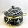 دیگ سنگی درباری با دسته برنج طرح بته جقه - Image 3